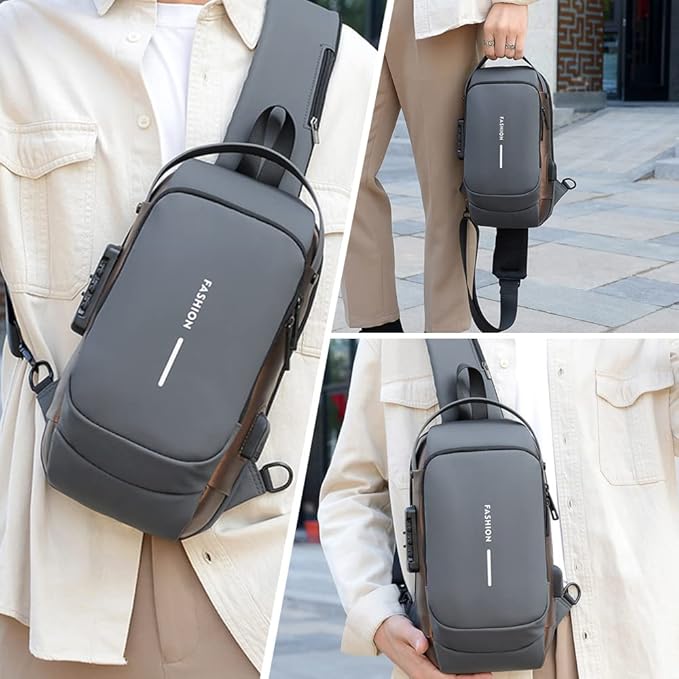 Fashionable Urban Sling Backpack – Anti-Theft, USB Charging