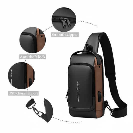 Fashionable Urban Sling Backpack – Anti-Theft, USB Charging