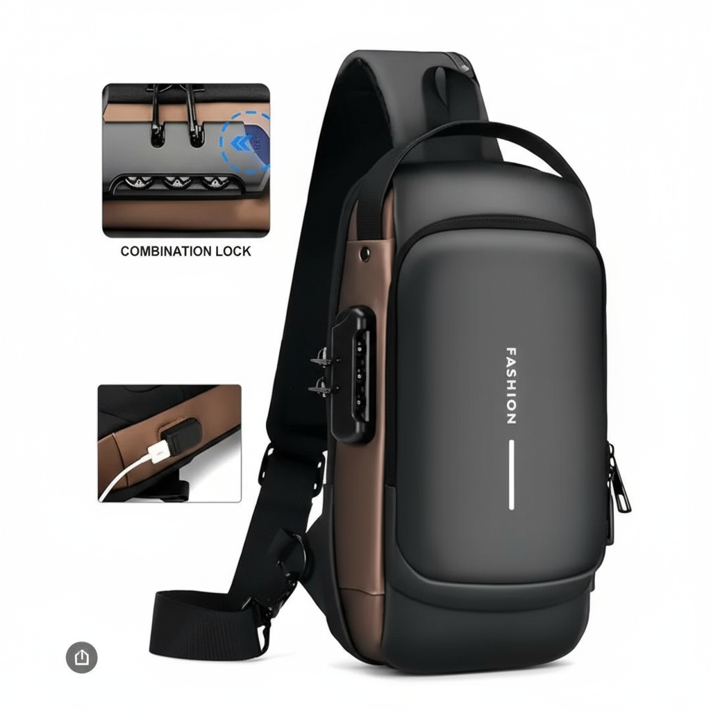 Fashionable Urban Sling Backpack – Anti-Theft, USB Charging