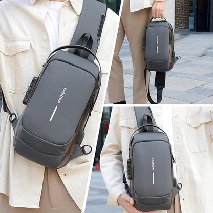 Fashionable Urban Sling Backpack – Anti-Theft, USB Charging