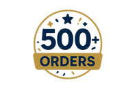 create a big transparent 500+ orders logo