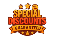 create a big transparent Special discounts Guaranteed logo